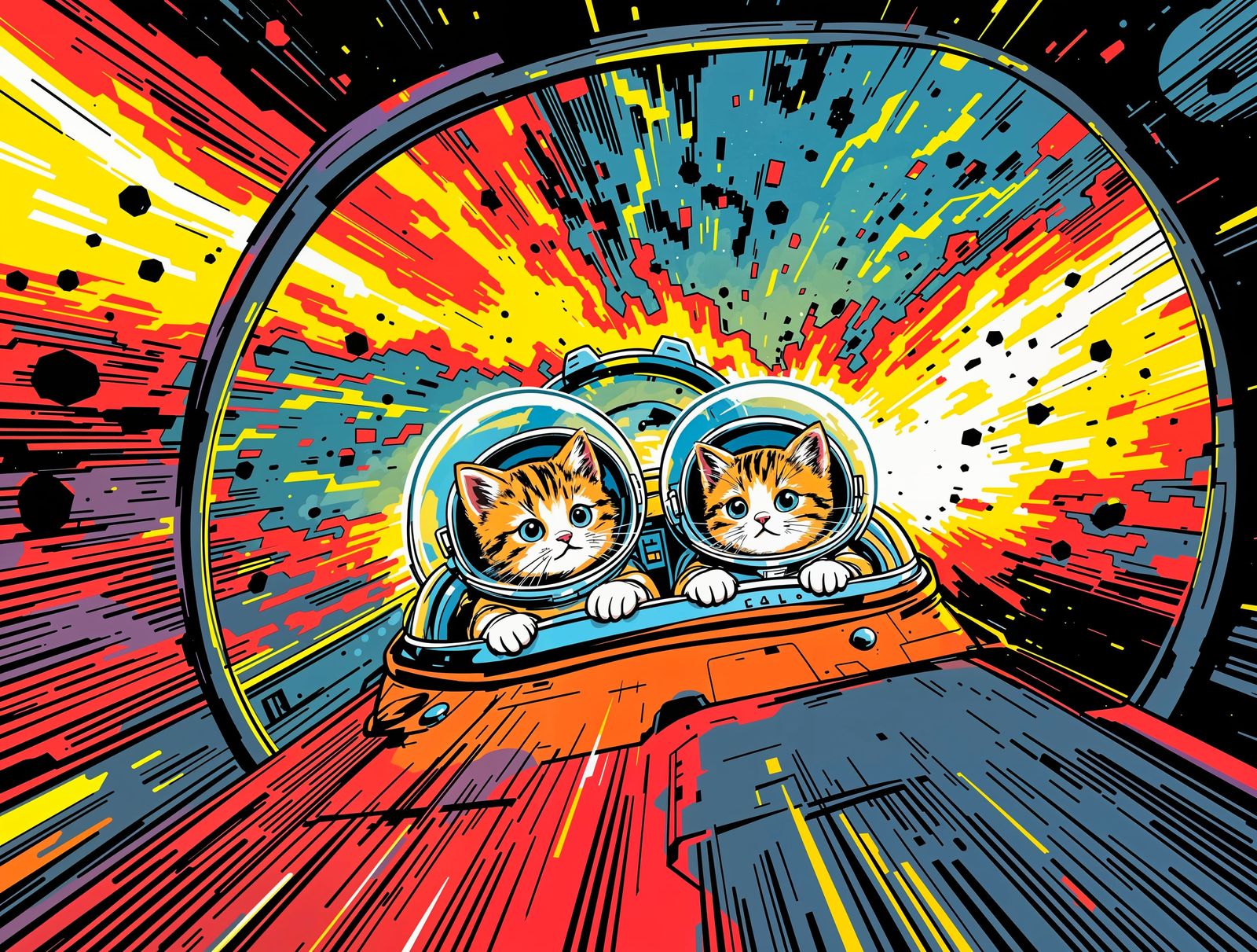 Vibrant Retro Comic Book Space Adventure