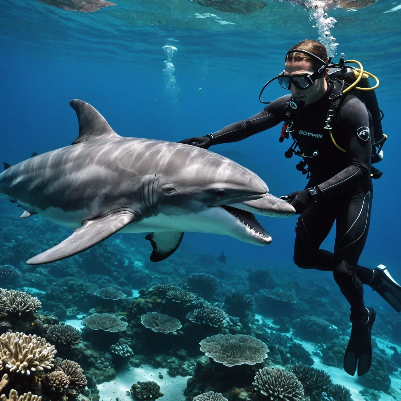 Dolphin Protector: Underwater Rescue in Coral Reef