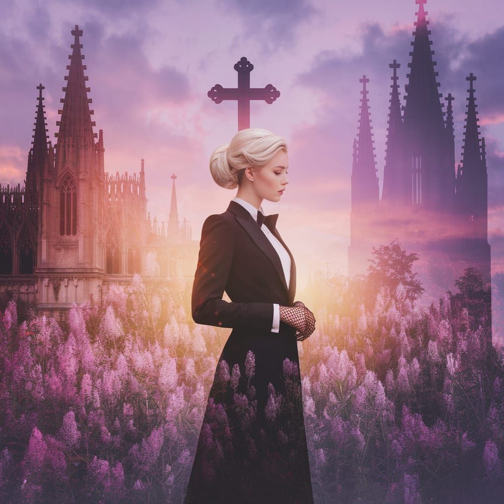 Ethereal Gothic Beauty in Floral Harmony