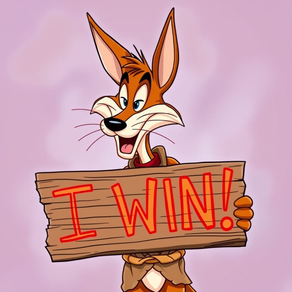 Wile E. Coyote Declares Victory in Looney Tunes Style