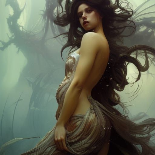 Enchanting Siren in Dark Fantasy Style