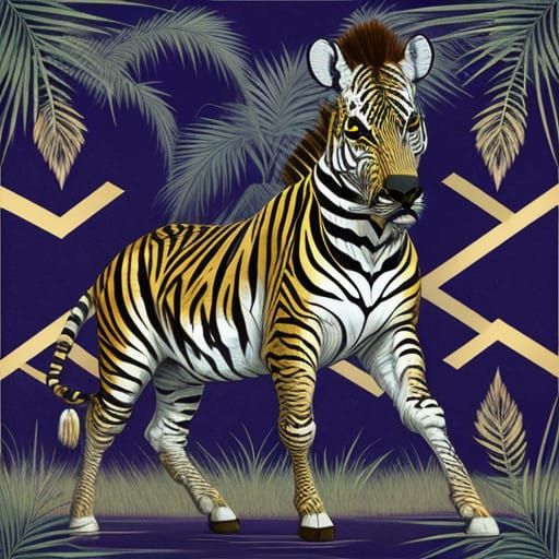 Celestial Stripes Unite in a Vibrant Zodiac Art Piece