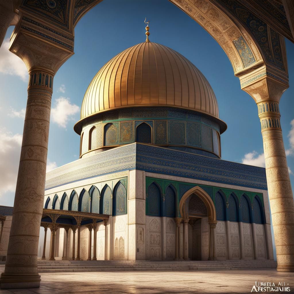 Detailed Matte Painting of Masjid al-Aqsa