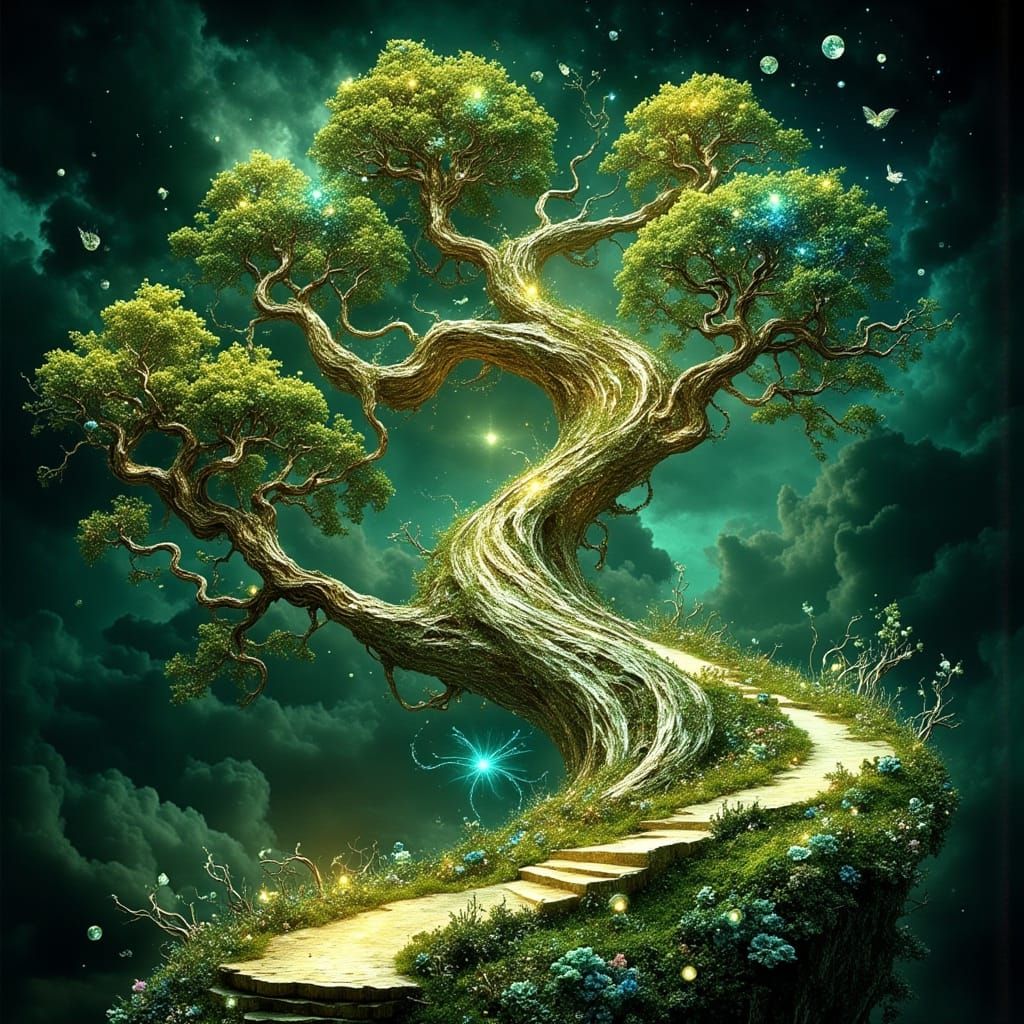 Twisting Fantasy Tree in Wonderland Style