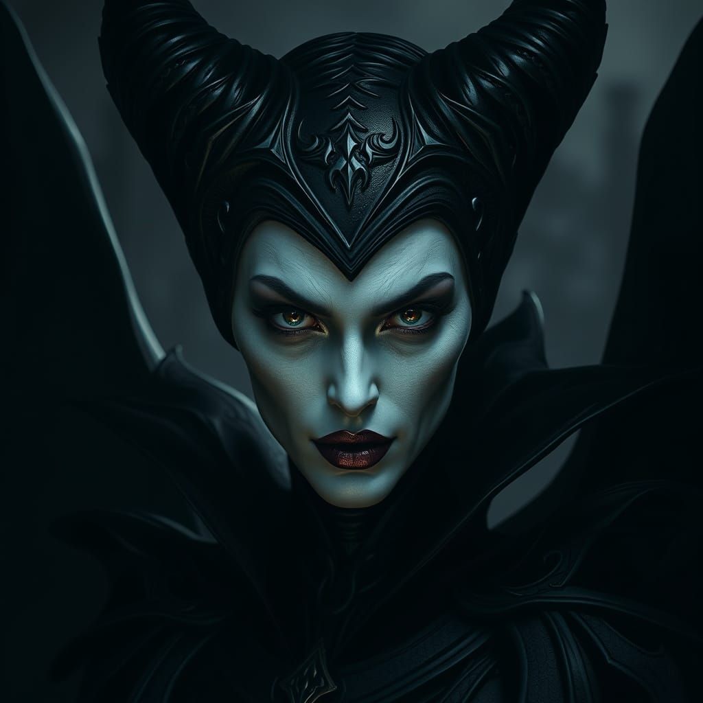 Mystical Maleficent Portrait in Cinematic Lighting
