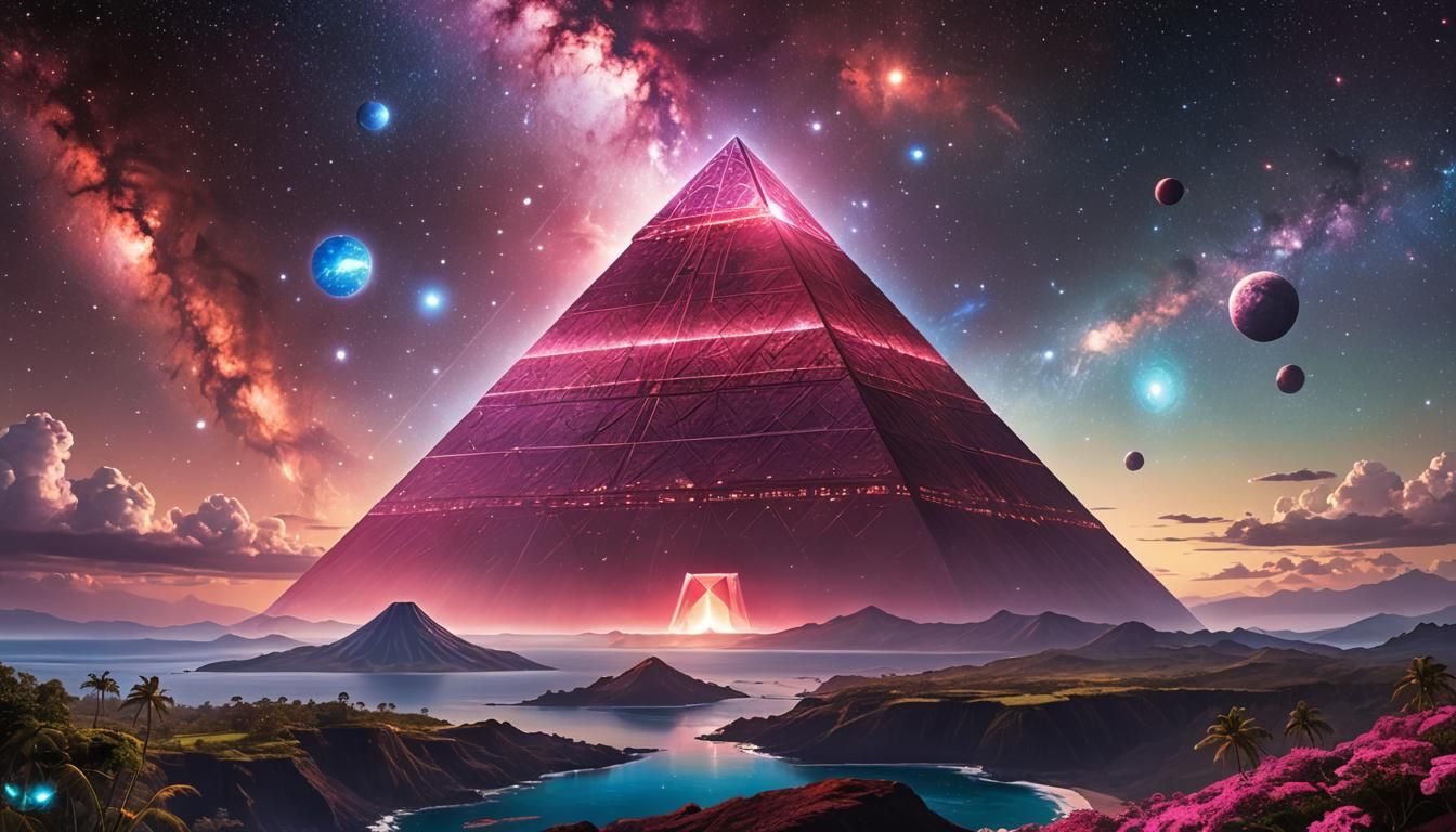 Pleiadian Mothership Over Hawaii in Cinematic Style