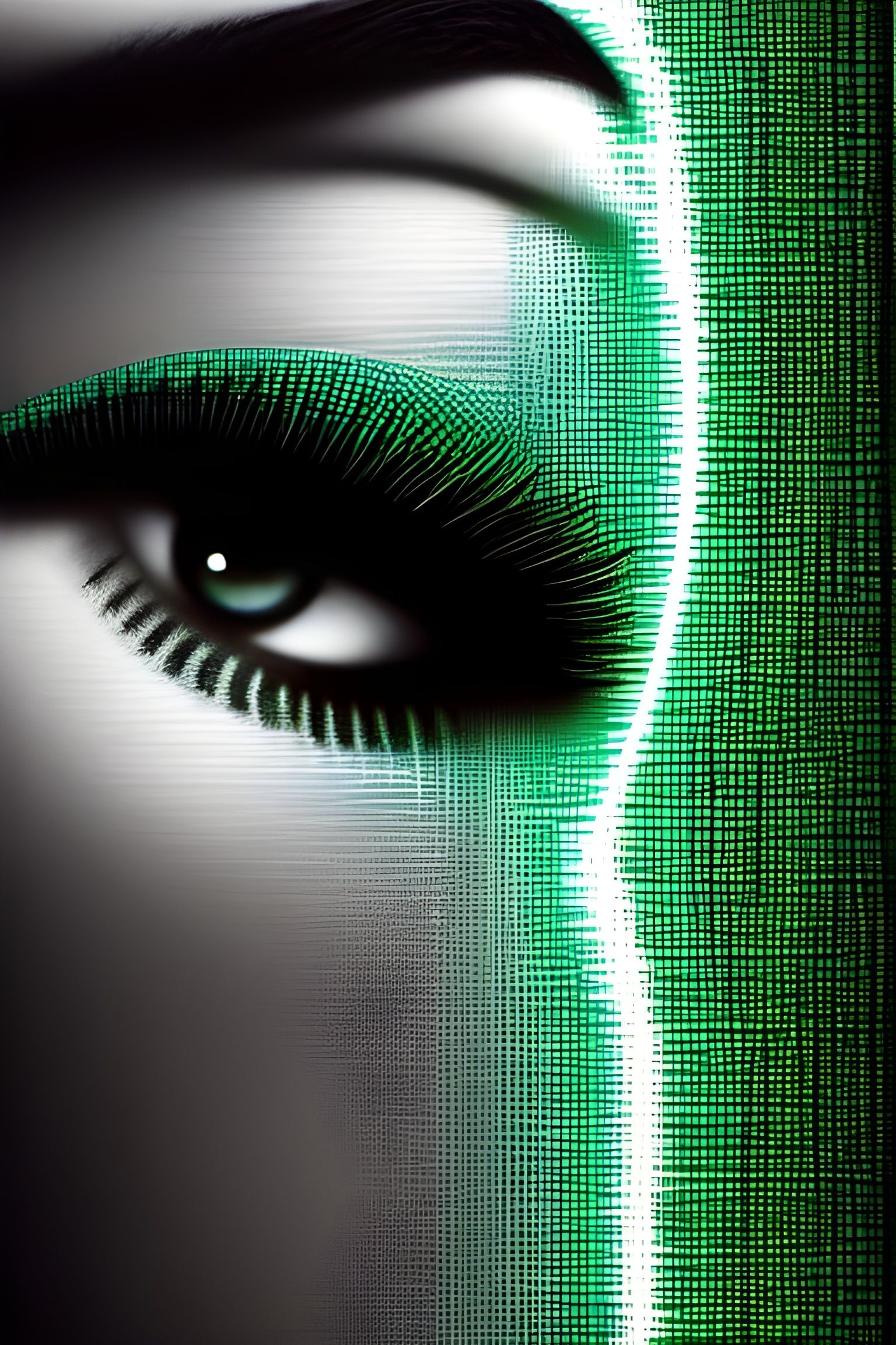 Silver-Green Splash in Hyperdetailed Style