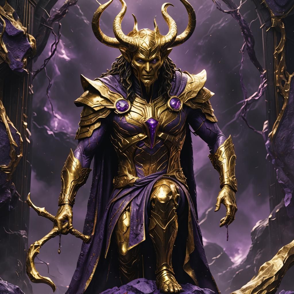 Golden Loki Statue Leaking Purple Blood