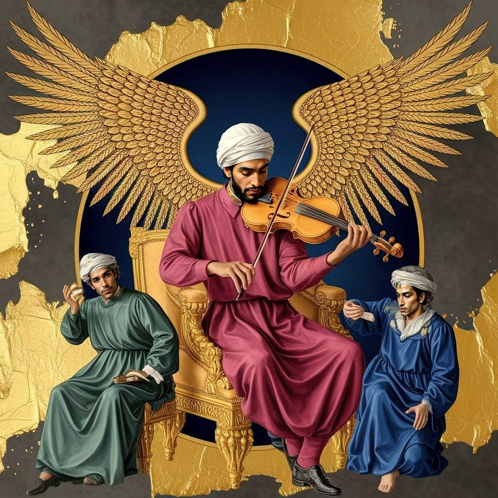 Muslim Prince Violinist Practicing with Masters, Peter Max S...