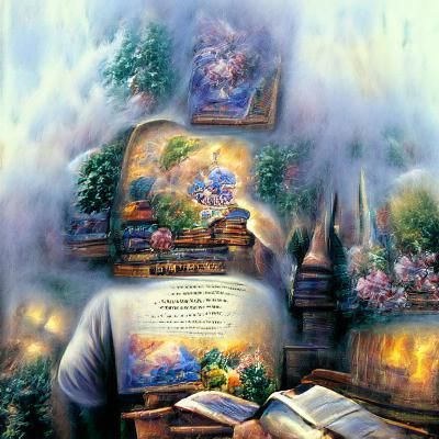 Ethereal Reader in a Hyperdetailed Fantasy Mist