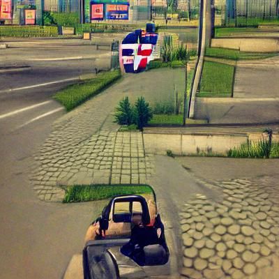 Night Cityscape with Neon Lights