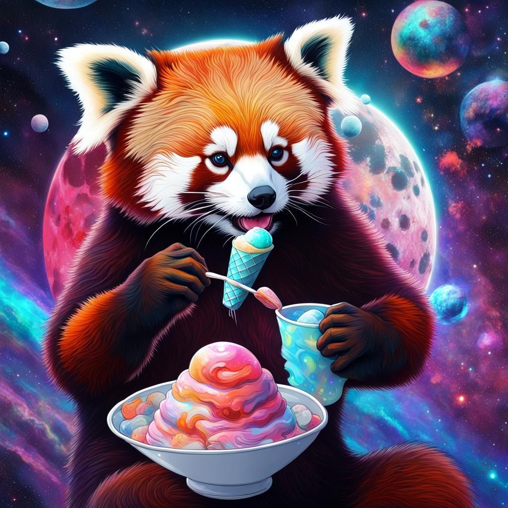 Red Panda's Cosmic Ice Cream Adventure