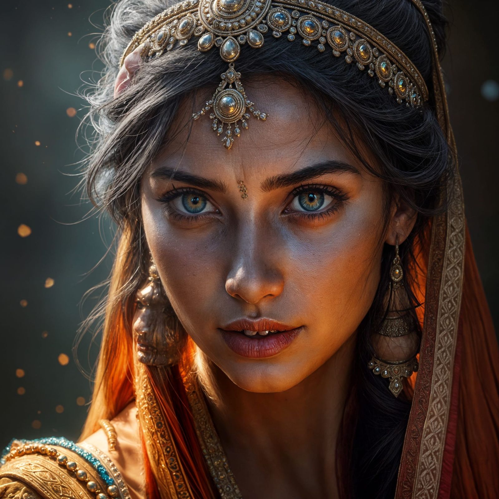 Ancient Indian Princess in Triadic Colors