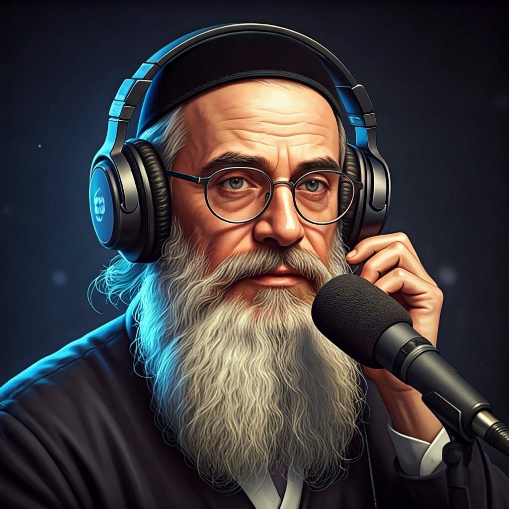 Hassidic Jew Broadcasting: Hyperdetailed 8k Portrait