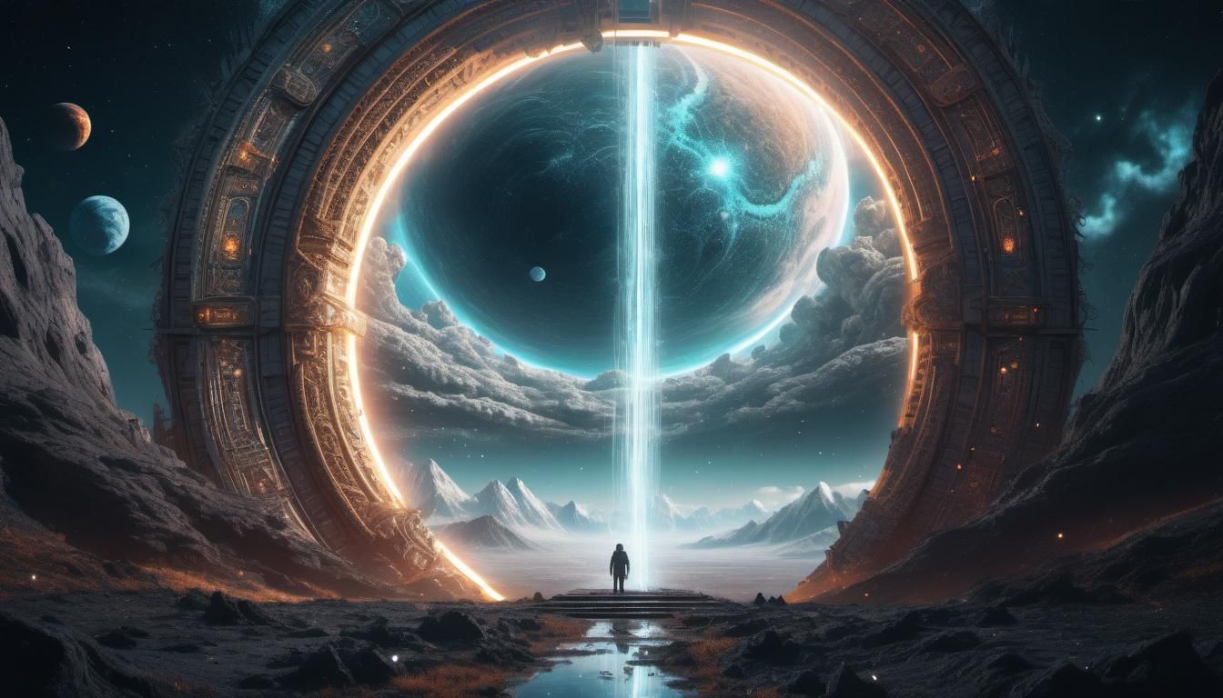 Epic Cosmic Portal in Digital Matte Painting