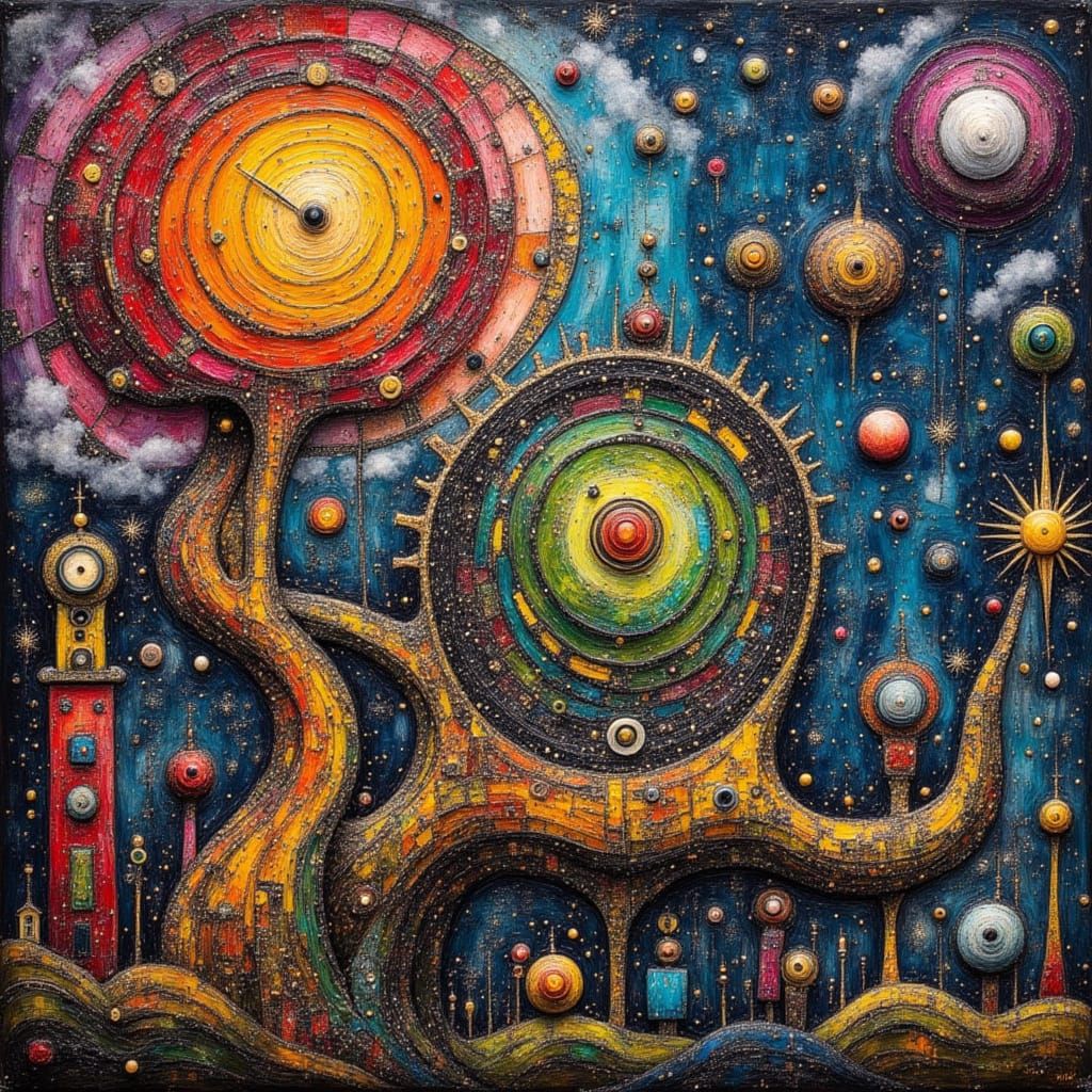 Surreal Explosion of Color and Nonsense in Dalí Style