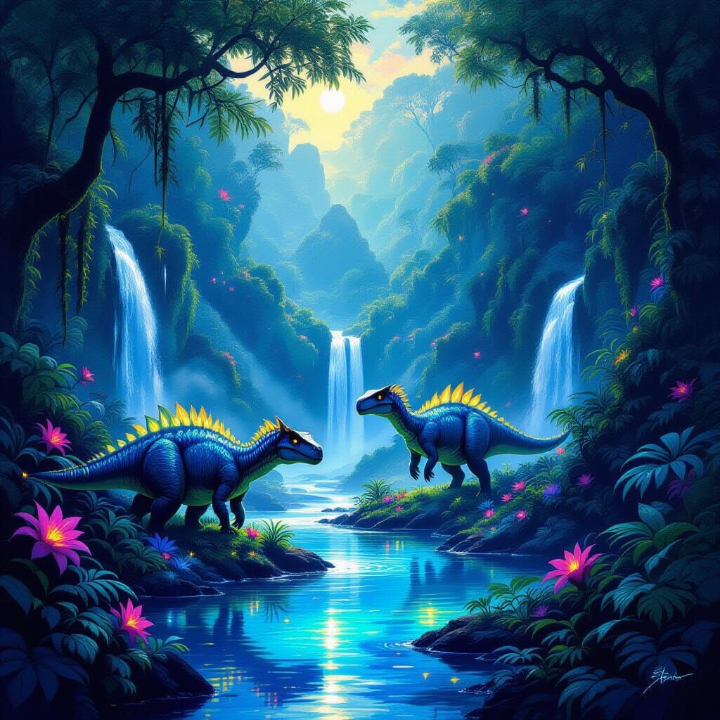 Bioluminescent Dinosaurs in a Hidden Valley
