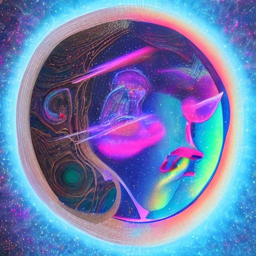 Cosmic Wood: Holographic Astral Illustration