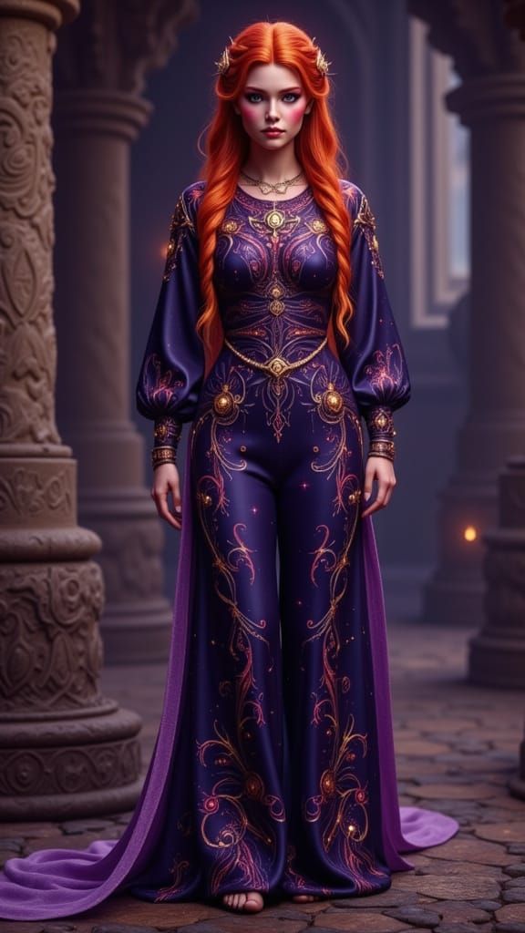 Celestial Woman in Viking Hall: Digital Matte Painting