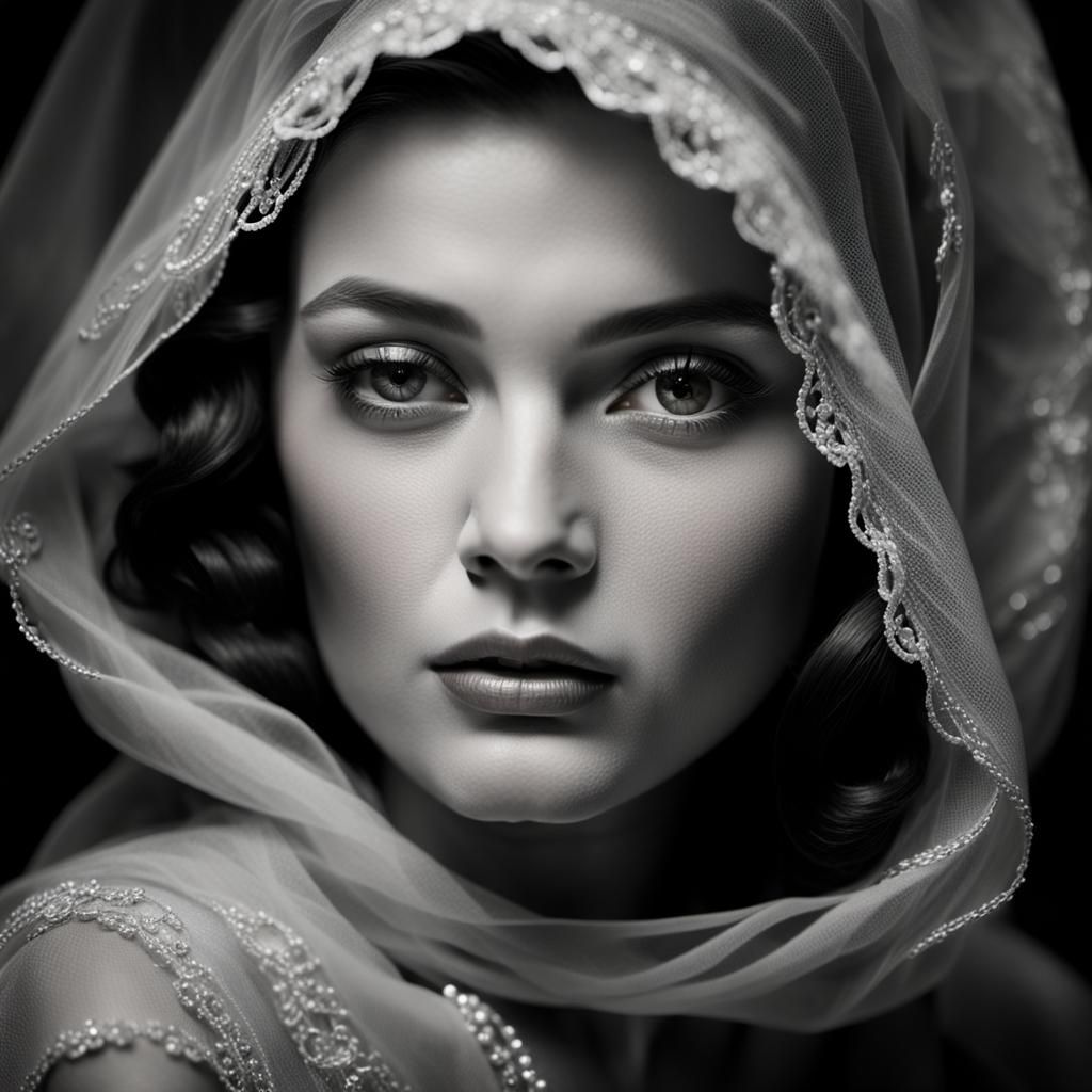 Glamorous Woman in Film Noir Portrait