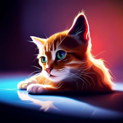 Hyperrealistic Kitten on iPad Splash Art