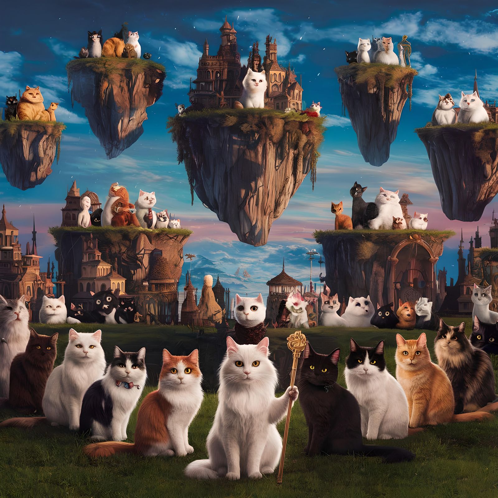 Floating Cat Islands: A Matte Painting