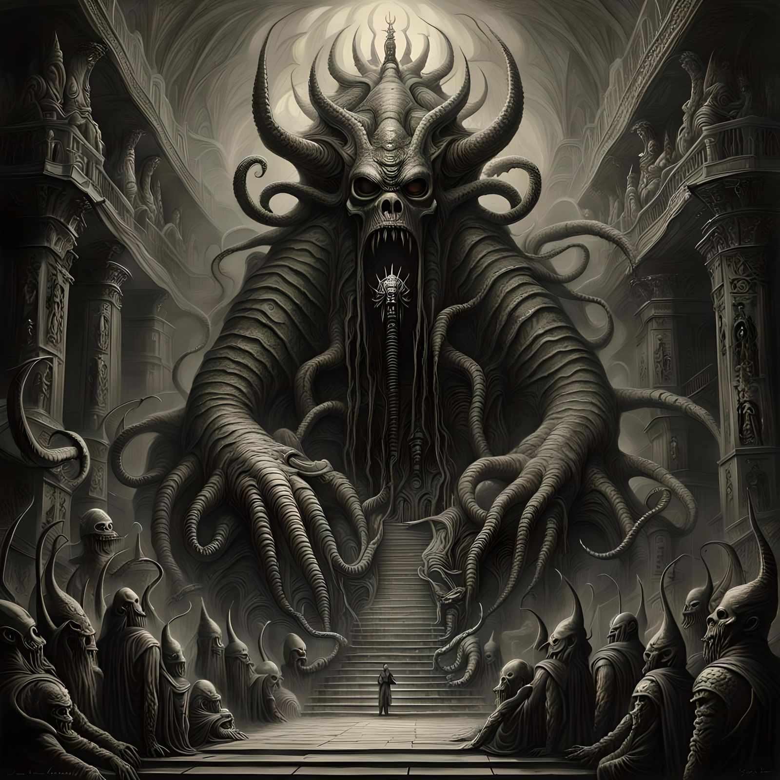 Dagon Liturgy in a Giger Horror Style