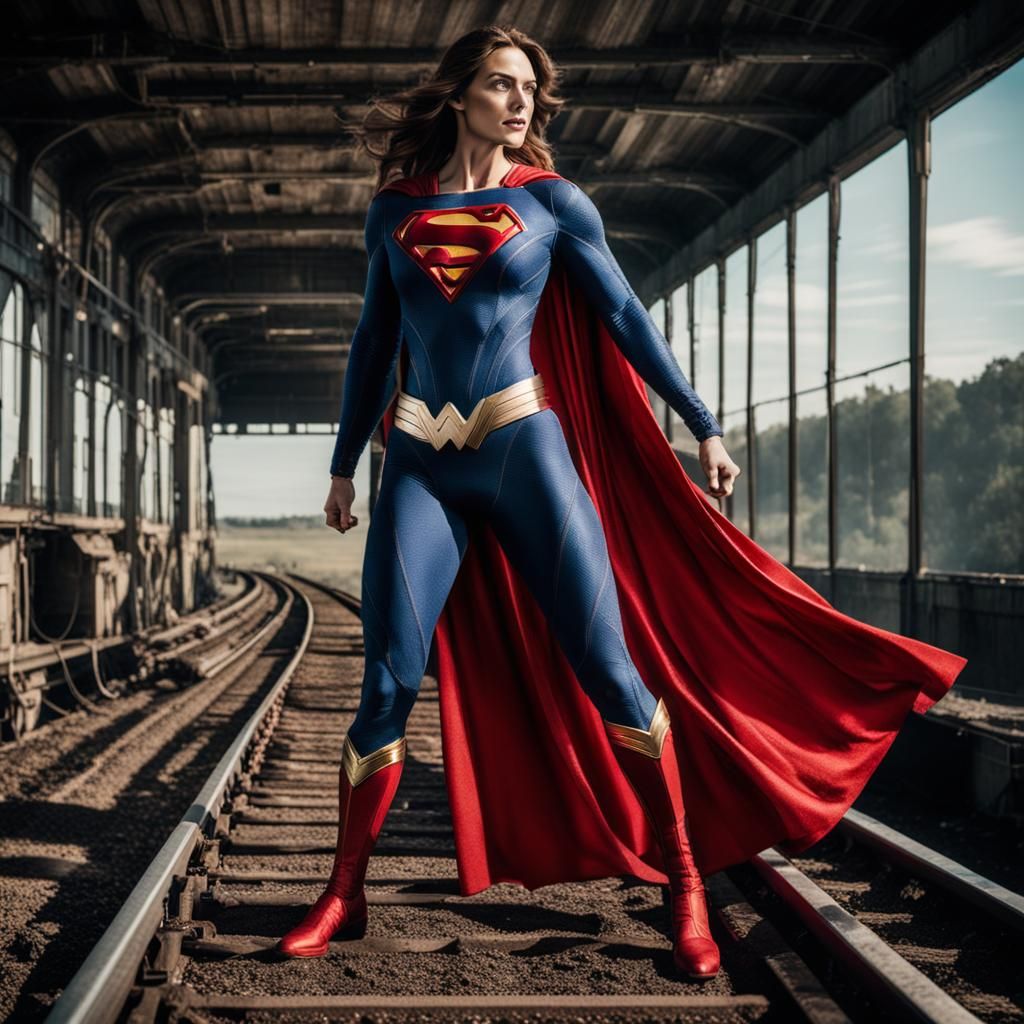 Superwoman Does Laundry in the Countryside