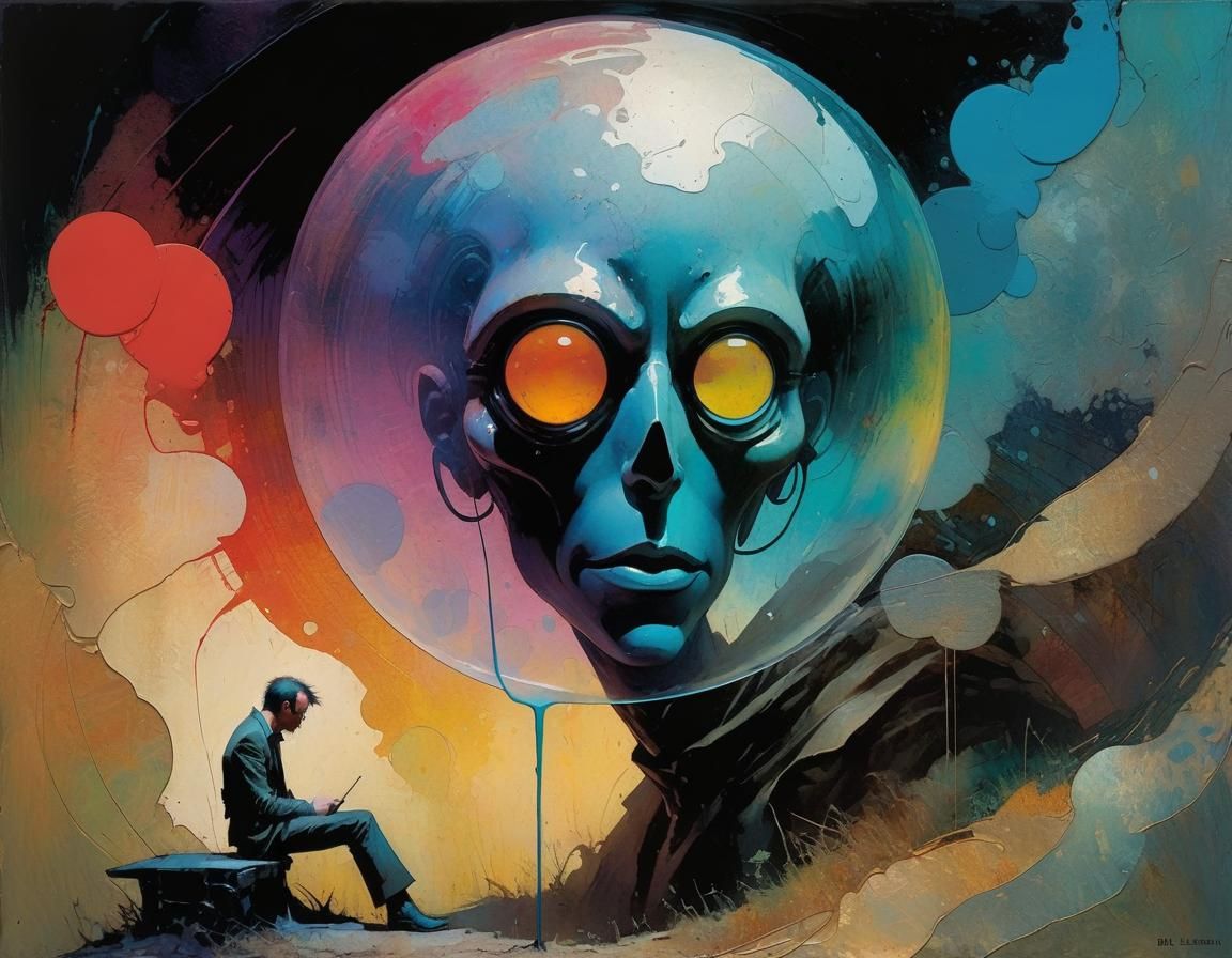 Expressionist Thought Bubble in Neo-Impressionist Style