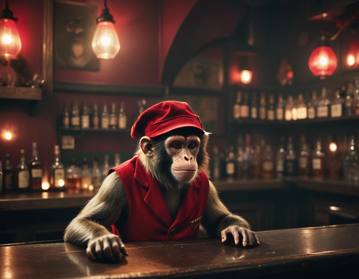 Monkey in Fez at Juke Joint: A Film Noir Still