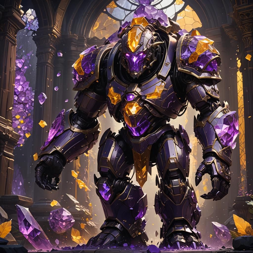 Crystal Golem in Dark Fantasy Style