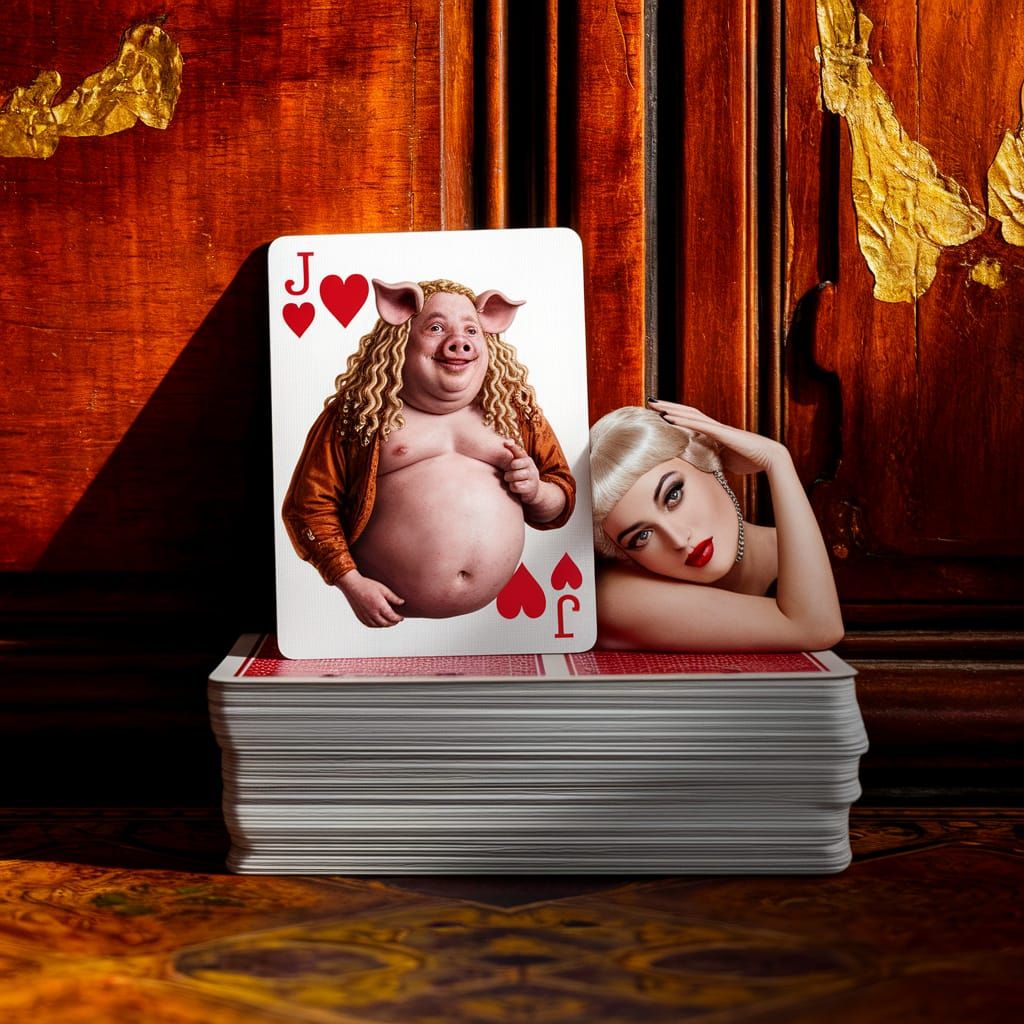 Jack of Hearts Pig-Man and Flapper Queen Photograph