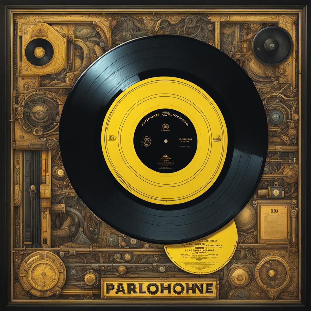 Yellow Parlophone Vinyl Record Art