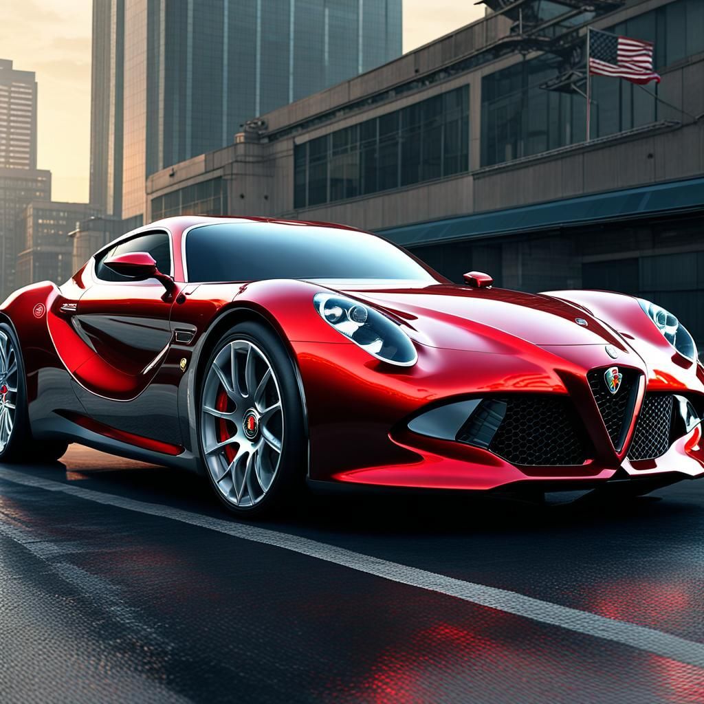 red alfa romeo prototype