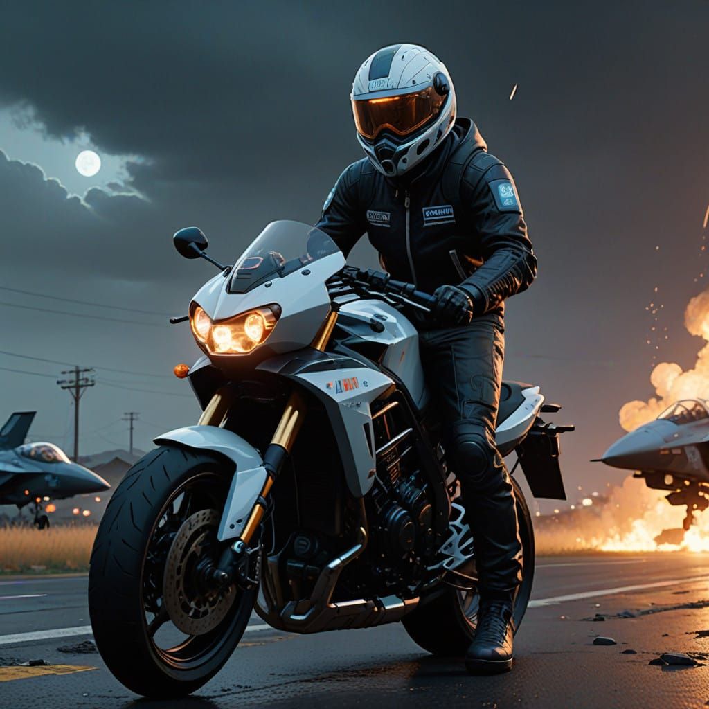 Cinematic Airplane Descent in Futuristic Style