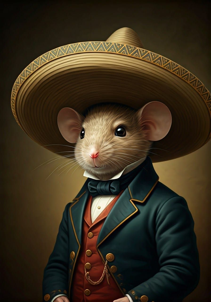 Mouse Hidalgo Portrait in 19th Century Style