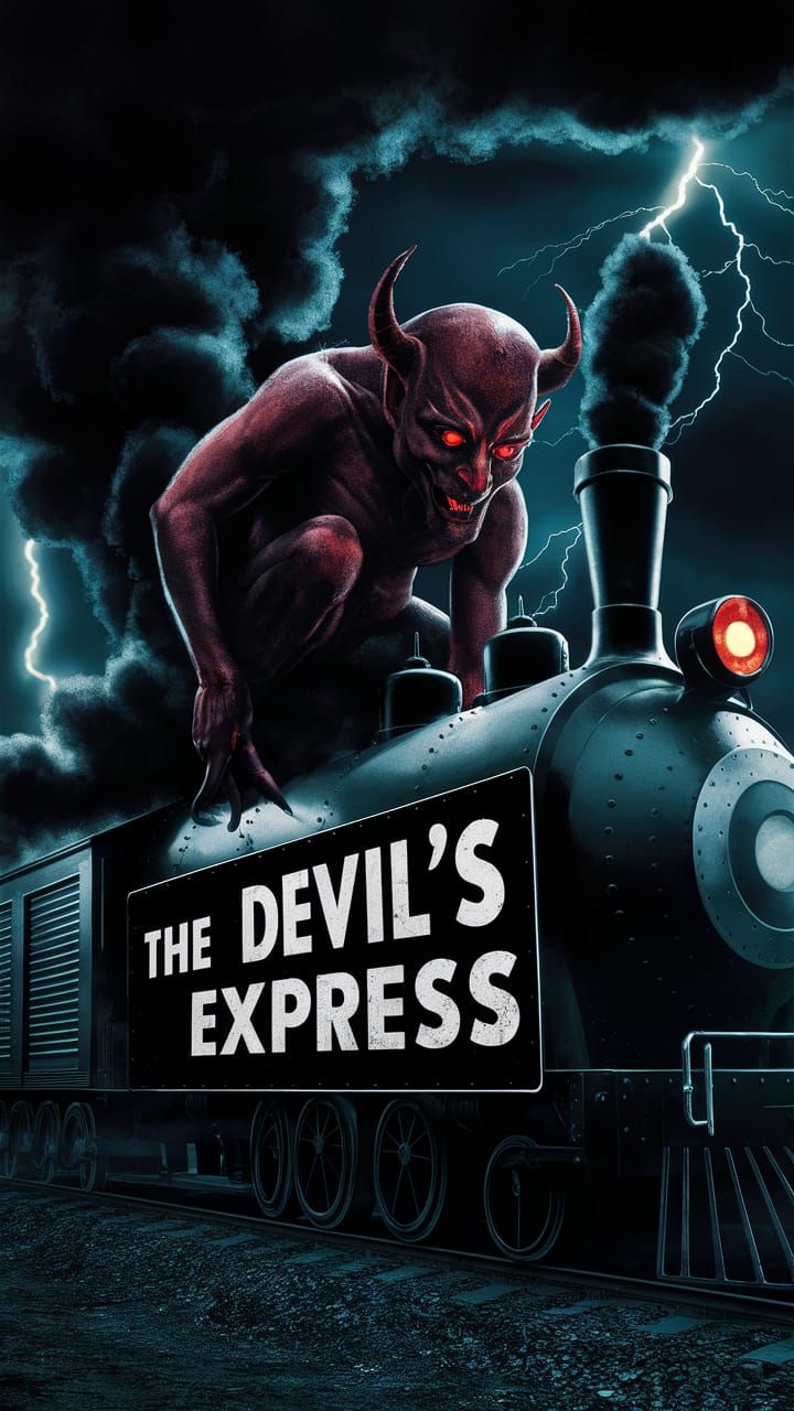 Vintage Film Noir Devil on a Train Poster