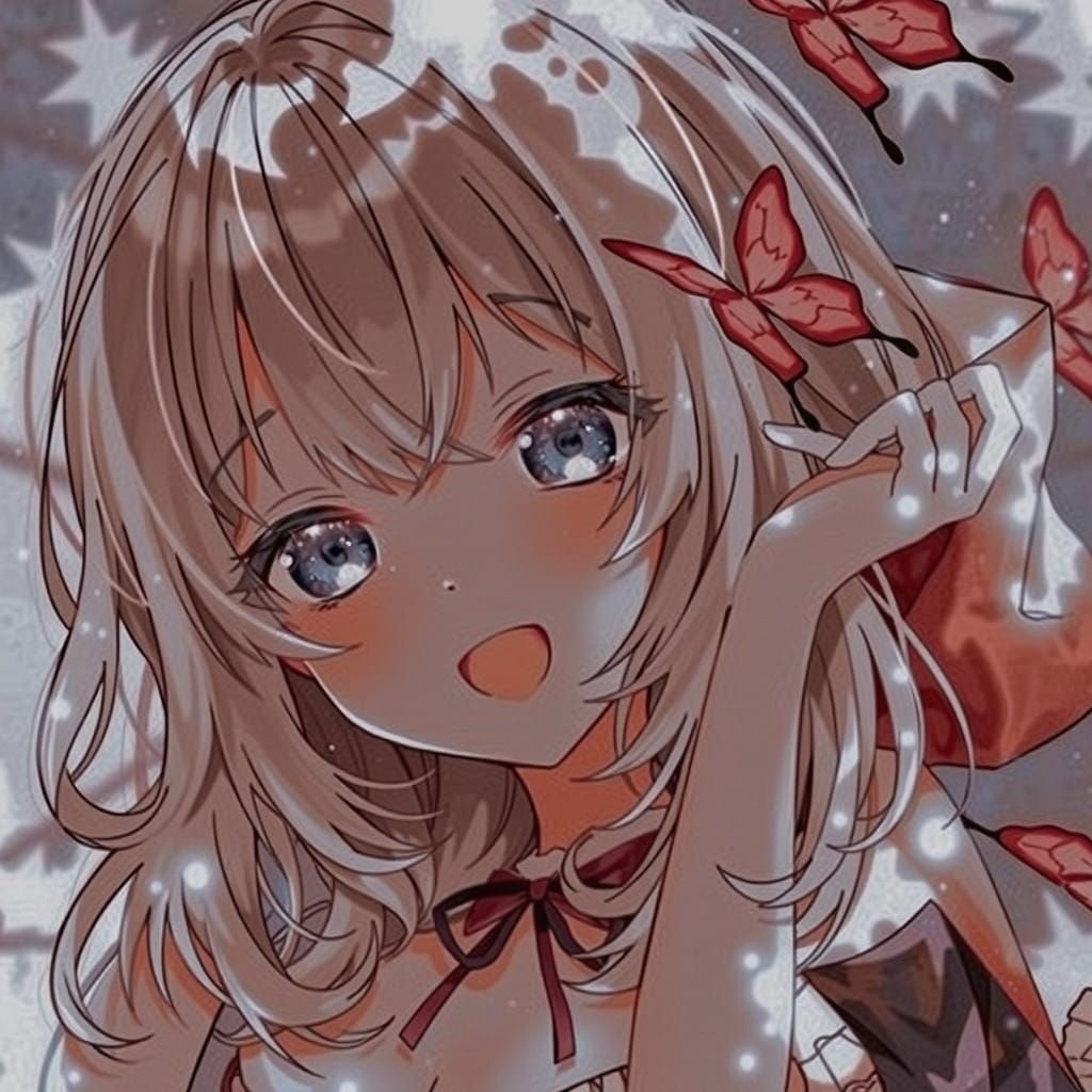 A Kawaii Anime Girl Surrounded by Cherry Blossoms in Soft Pa...