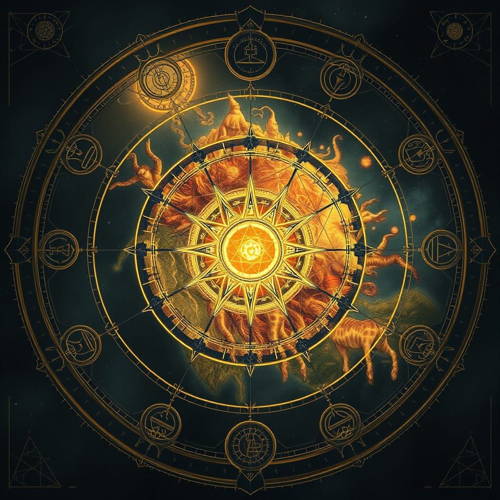 Mystical Astral Map with Karmic Overlay in Dark Fantasy Styl...