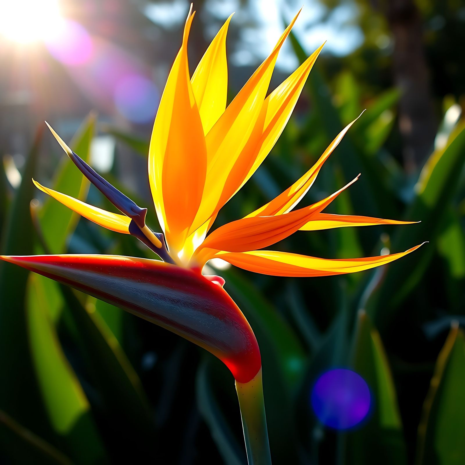 Bird of Paradise Flower in Charcoal Style