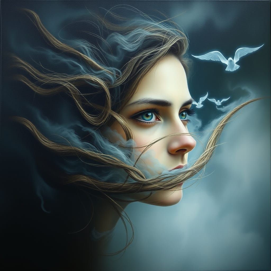 Wind of Change: Mystical Oil Painting on Canvas