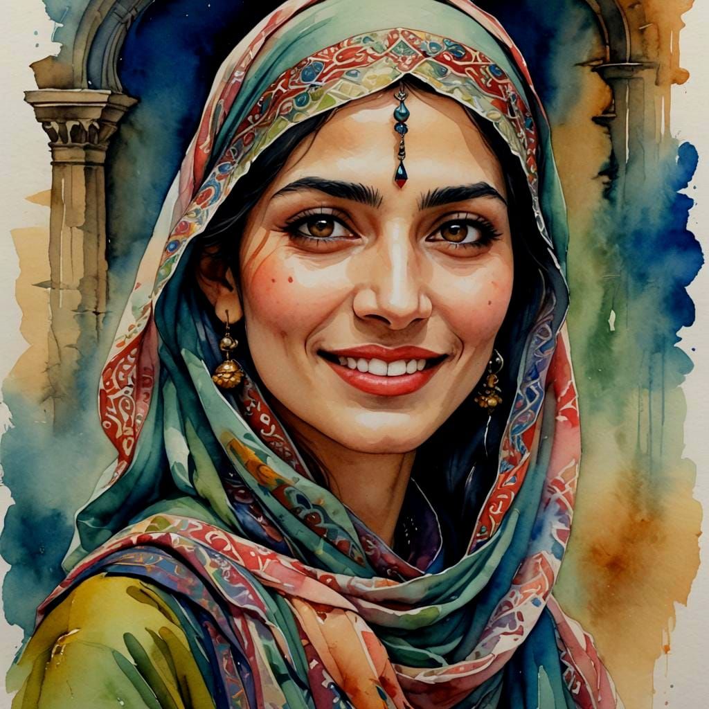 Sensual Pashtun Beauty Captured in Oil