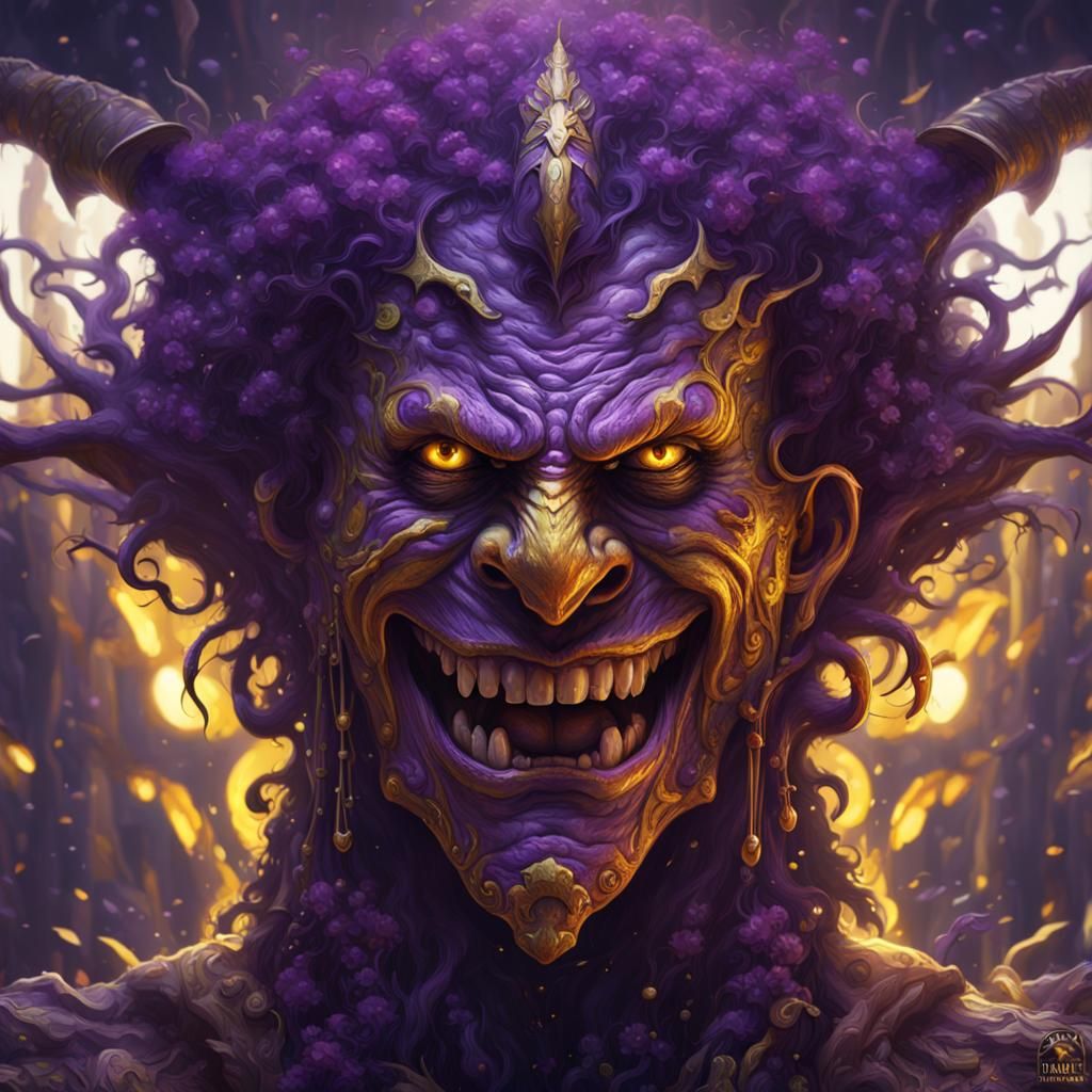 Excited Laughter in Dark Fantasy Style