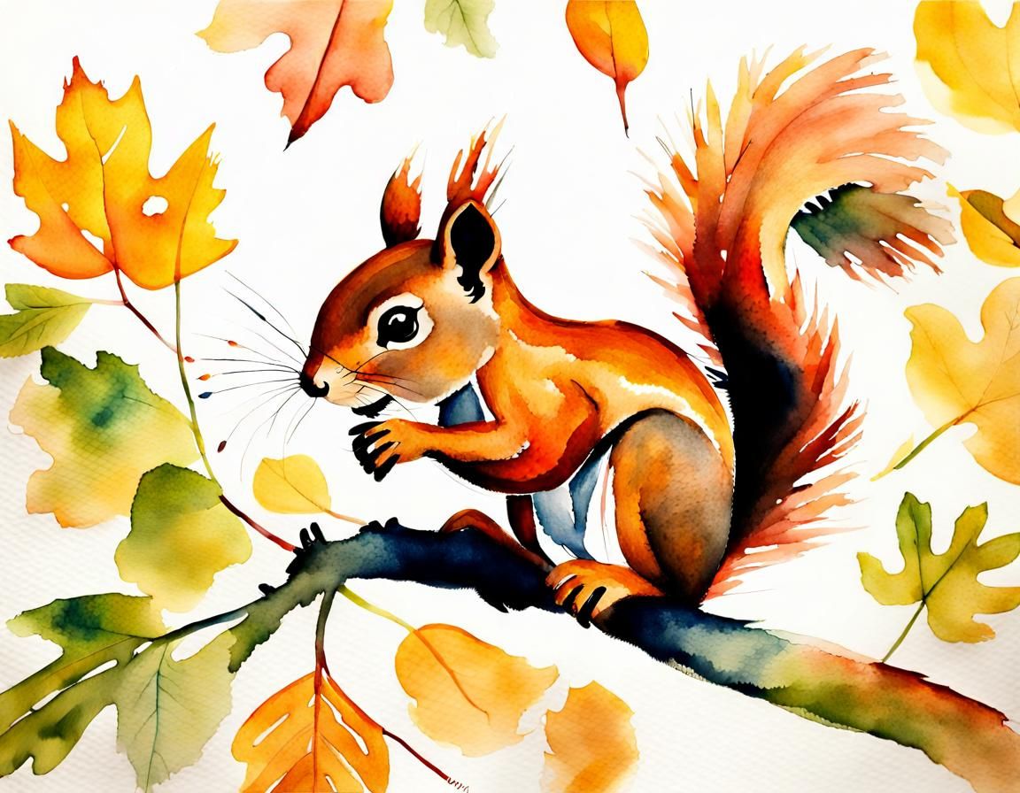 Watercolor: Squirrel