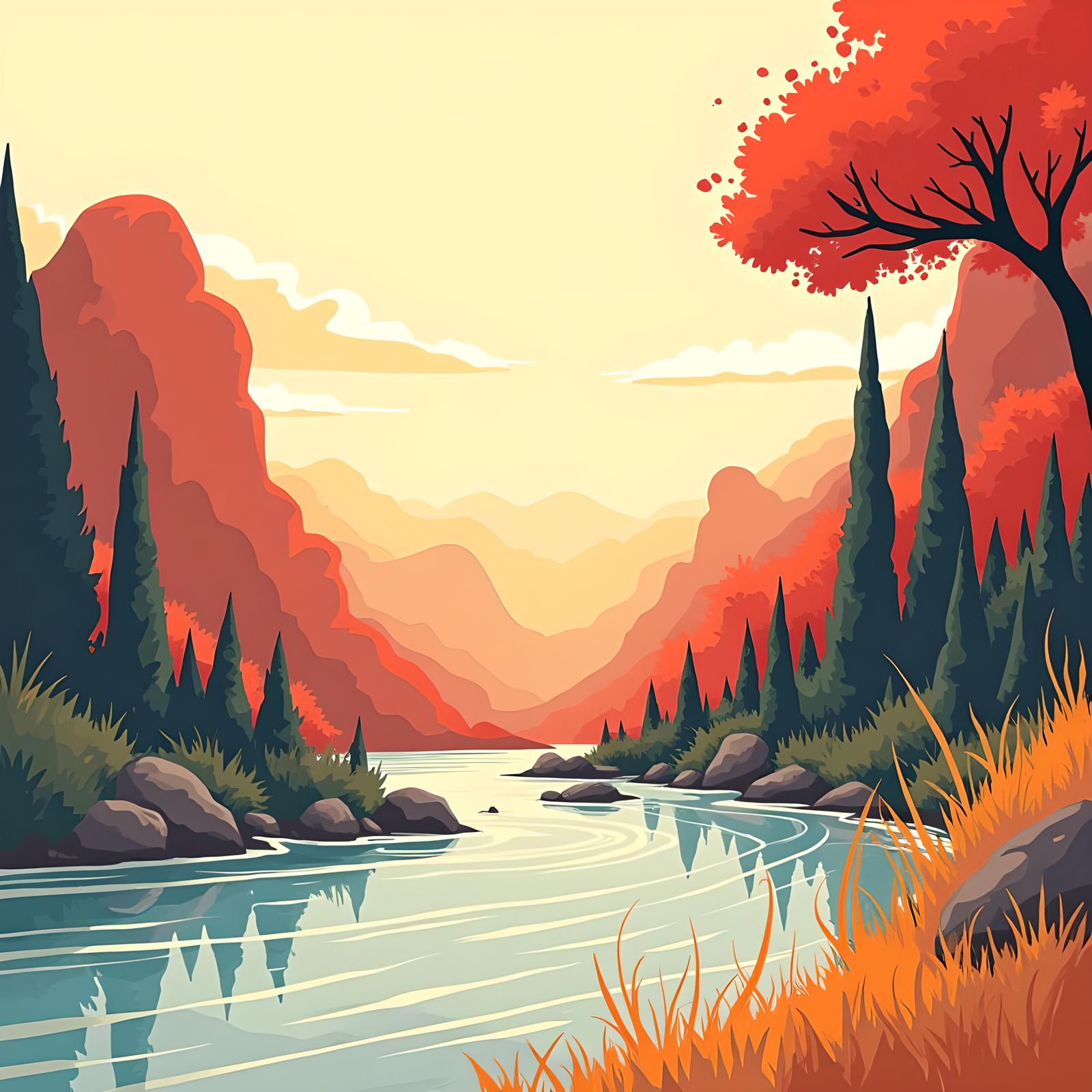 Minimalist Cartoon Illustration