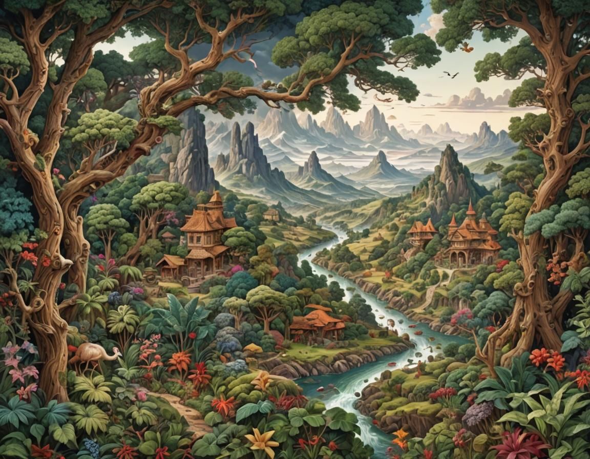 Detailed Fantasy Landscape Art