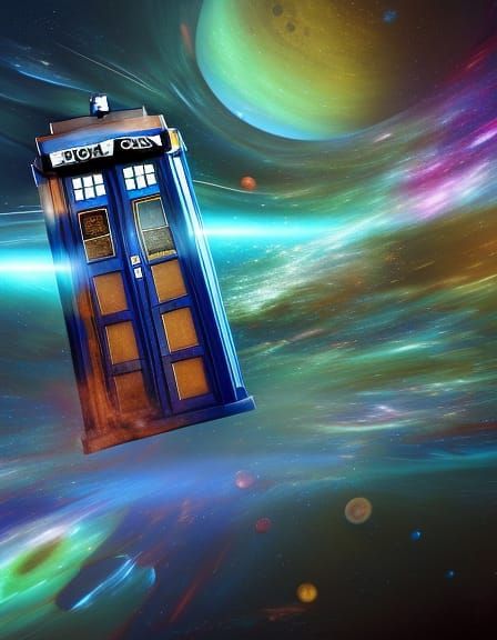 Doctor Who TARDIS in Detailed Graffiti Art