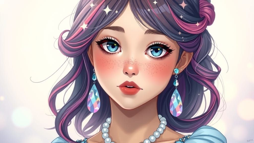 Dreamlike Realist Manga Portrait of a Young Woman