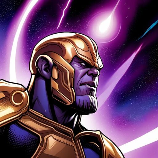 Thanos Comic Book Art by Brooks and Mumford