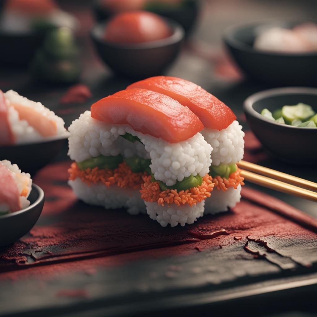 Fantastical Sushi Golem Concept Art